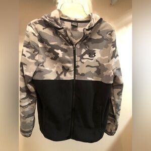 Under Armour kids camo fleece color block zip up hoodie